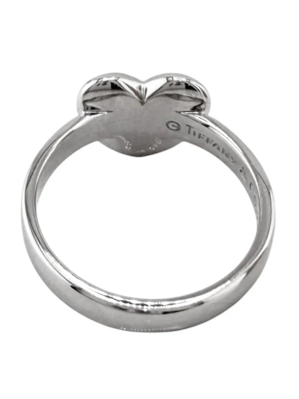 Tiffany & Co Dots Heart Ring 18k White Gold Diamond
